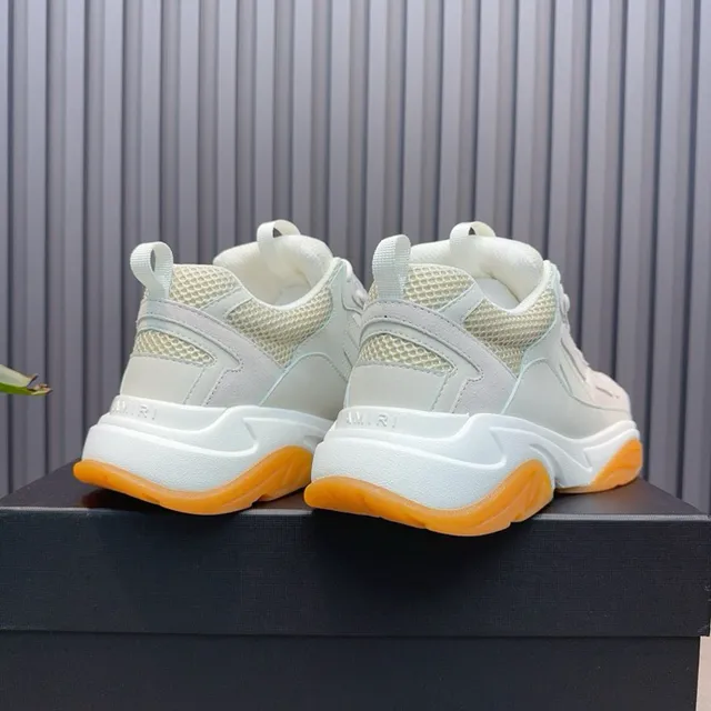 Light Gray and Orange Chunky Sneakers 5