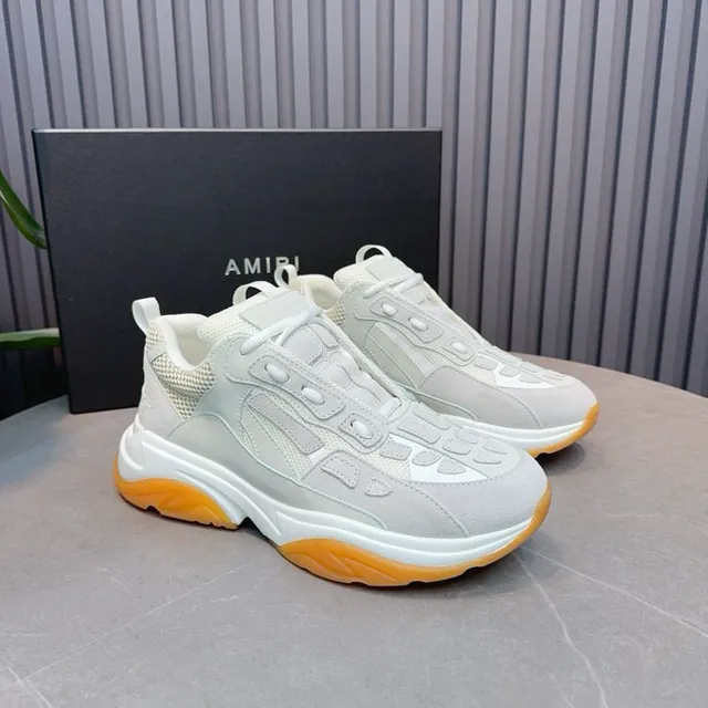 Light Gray and Orange Chunky Sneakers 6