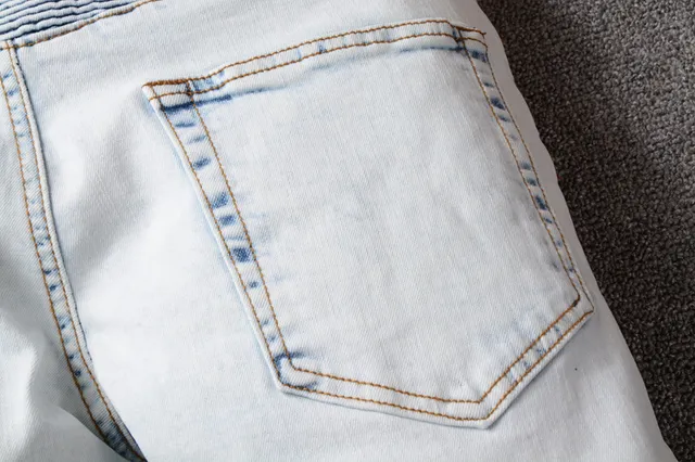 Light-Wash Moto-Panel Slim Fit Jeans 4