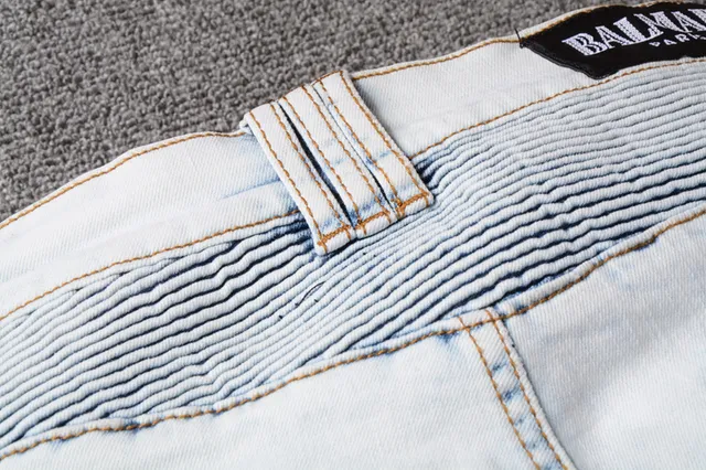 Light-Wash Moto-Panel Slim Fit Jeans 6