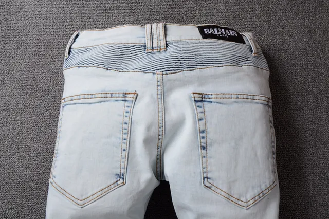 Light-Wash Moto-Panel Slim Fit Jeans 7