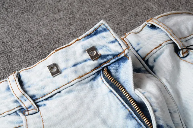 Light-Wash Moto-Panel Slim Fit Jeans 14
