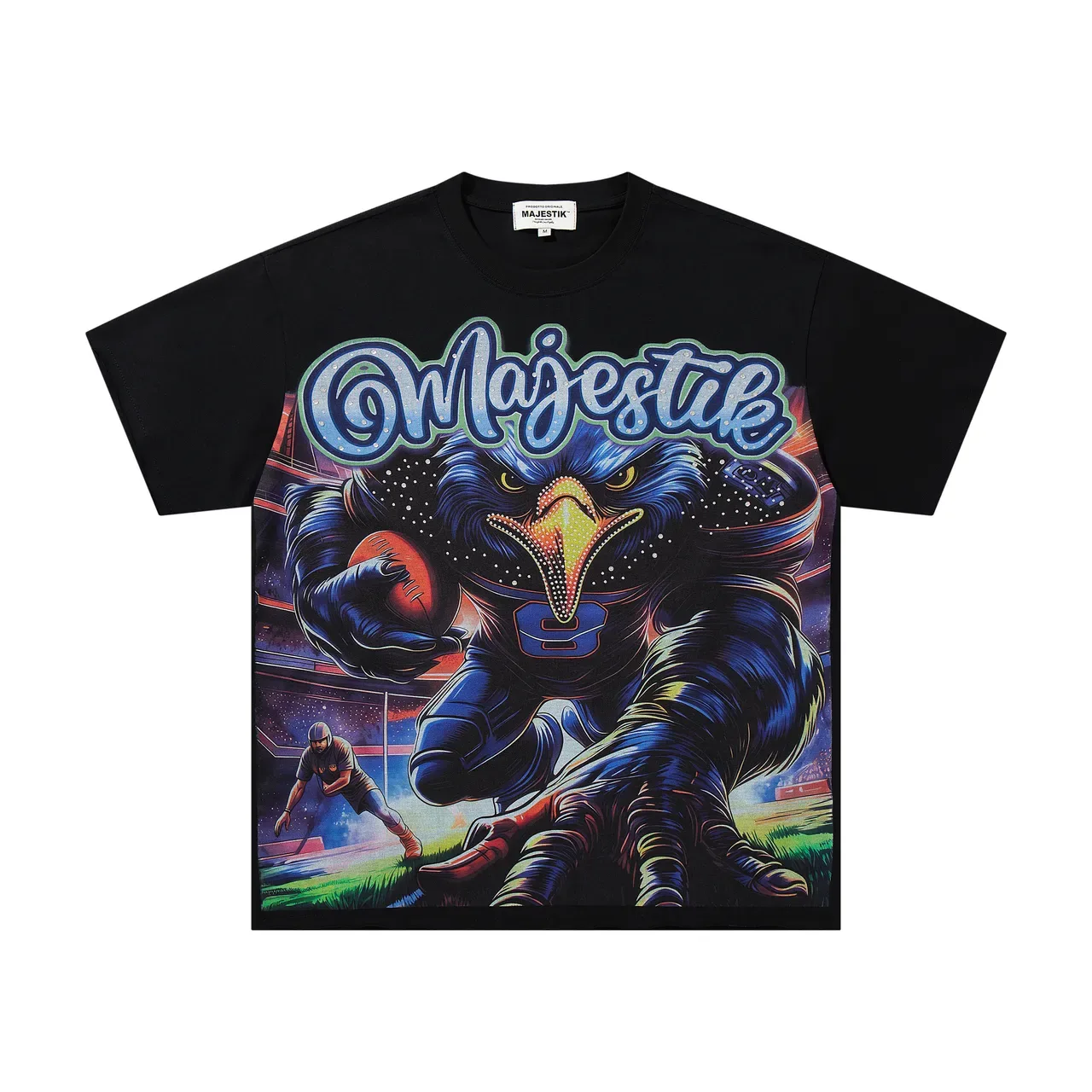 Majestik Graphic Eagle Mascot Black T-Shirt 4