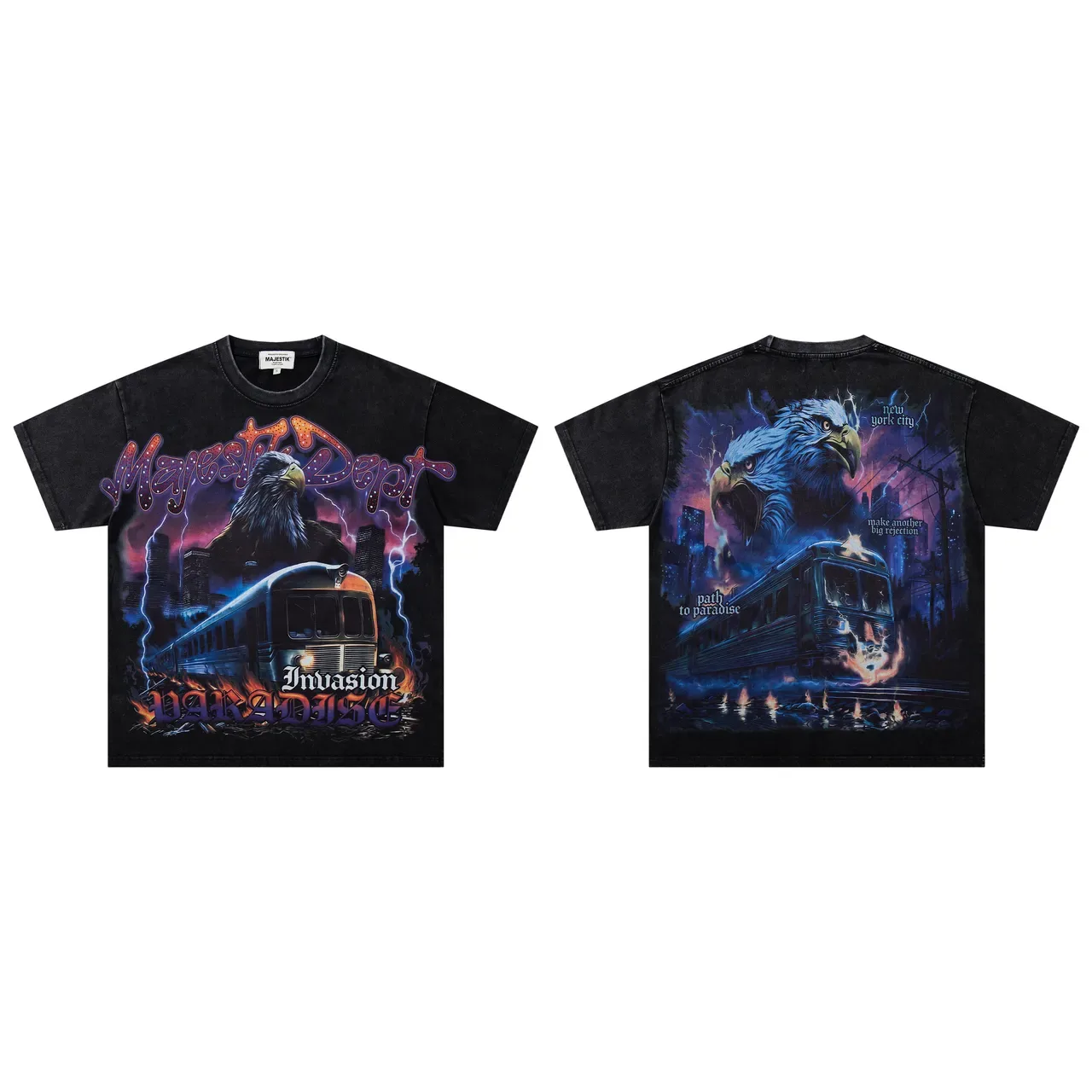 Majestik Invasion Paradise Graphic Oversized T-Shirt 2