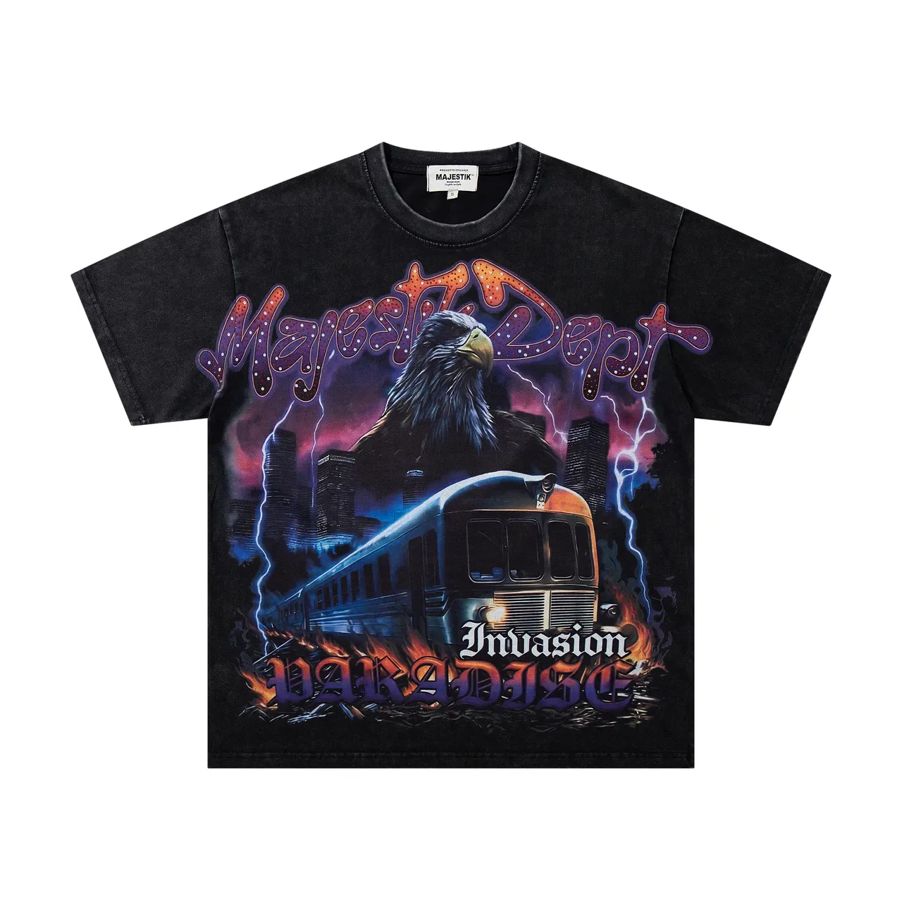 Majestik Invasion Paradise Graphic Oversized T-Shirt 4