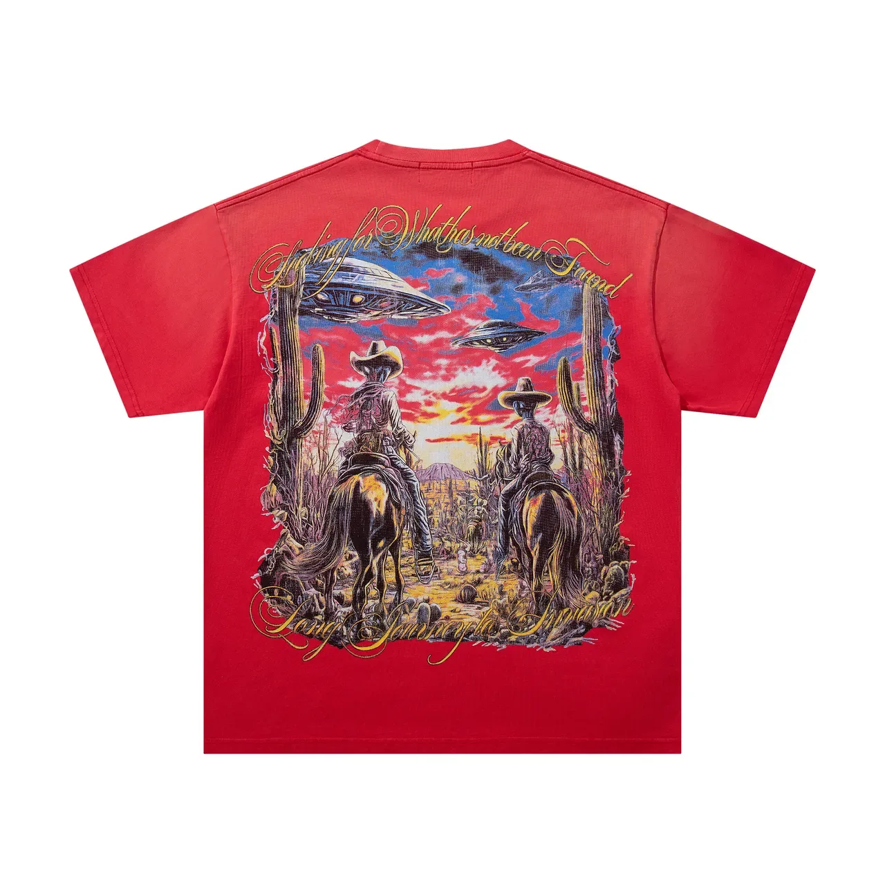 MAJESTIK Red Oversized Graphic Print T-Shirt 3