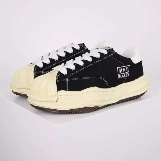 MMY Blakey Black Beige Canvas Upper Sculpted Cream Midsole Lifestyle Sneakers 2