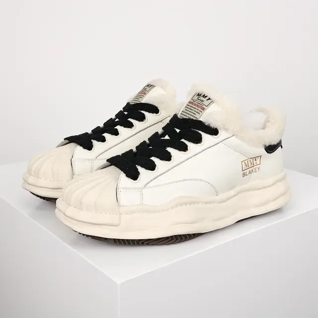 MMY BLAKEY Off-White Shearling Collar Lifestyle Sneakers 2
