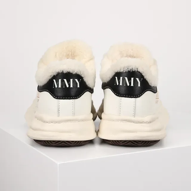MMY BLAKEY Off-White Shearling Collar Lifestyle Sneakers 8