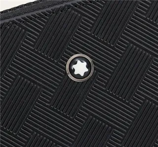 Montblanc Correa Negra Estructurada Rectangular Silueta Tejido Canasta Tonal Embossing 9