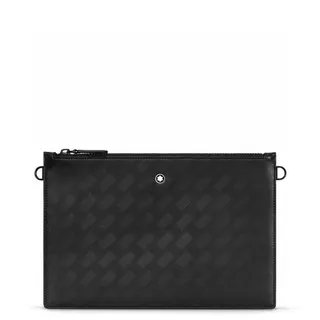 Montblanc Correa Negra Estructurada Rectangular Silueta Tejido Canasta Tonal Embossing 17