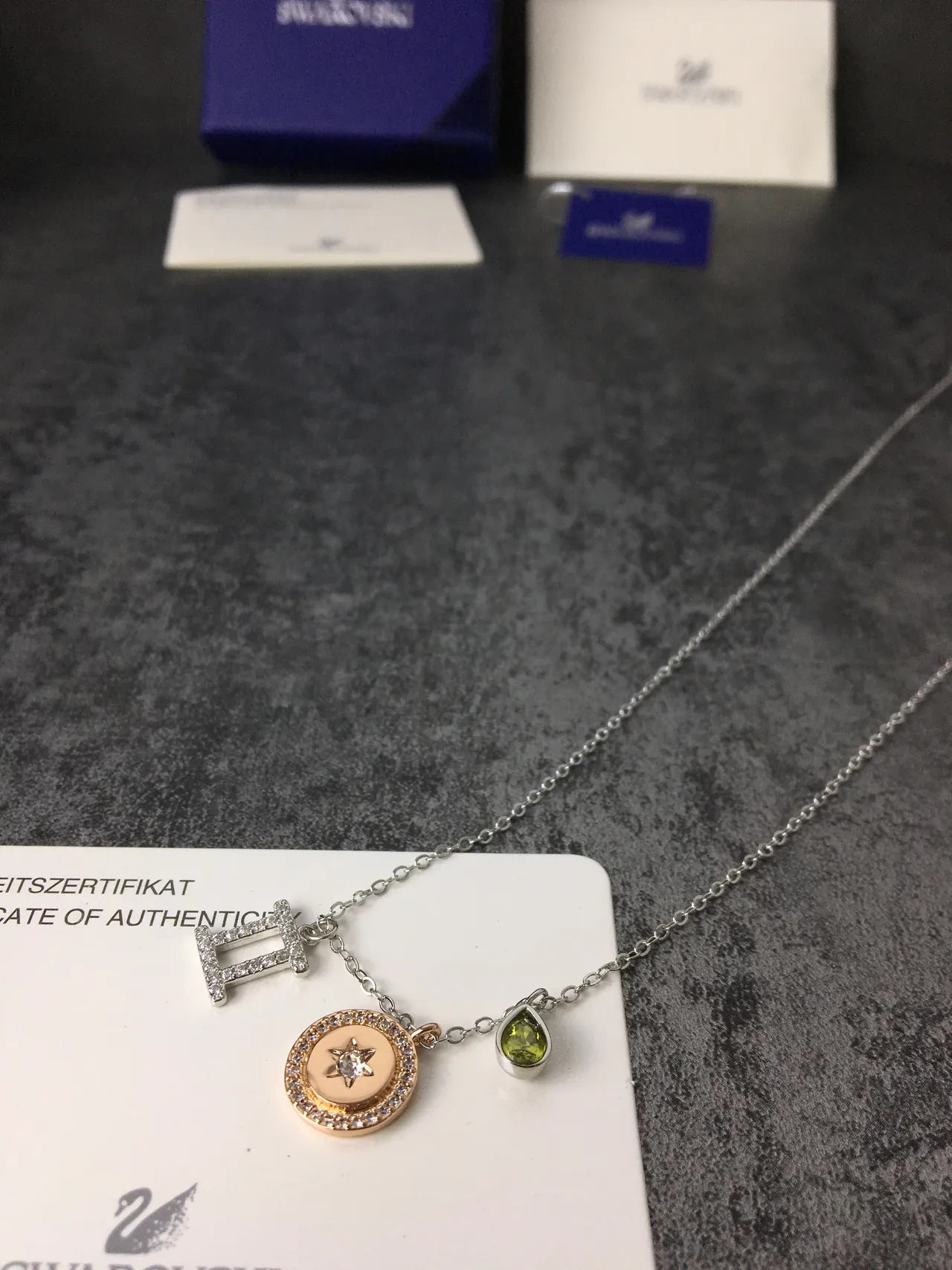 Multi-Charm Pave Diamond Star and Peridot Pendant Necklace 3