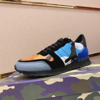 Tênis lifestyle low-top de material misto com painéis camo multicolor