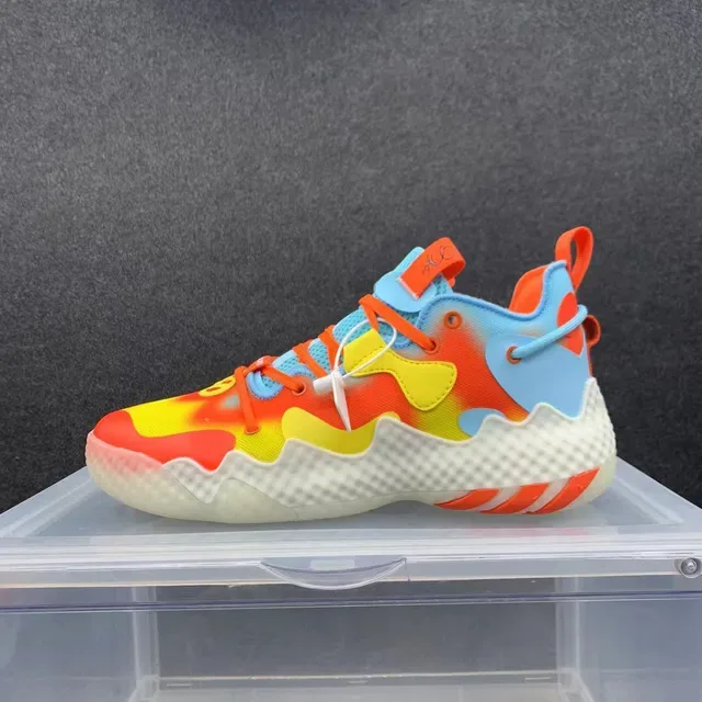 Multicolor Flame-Gradient High-Top Textured Midsole Sneakers 1