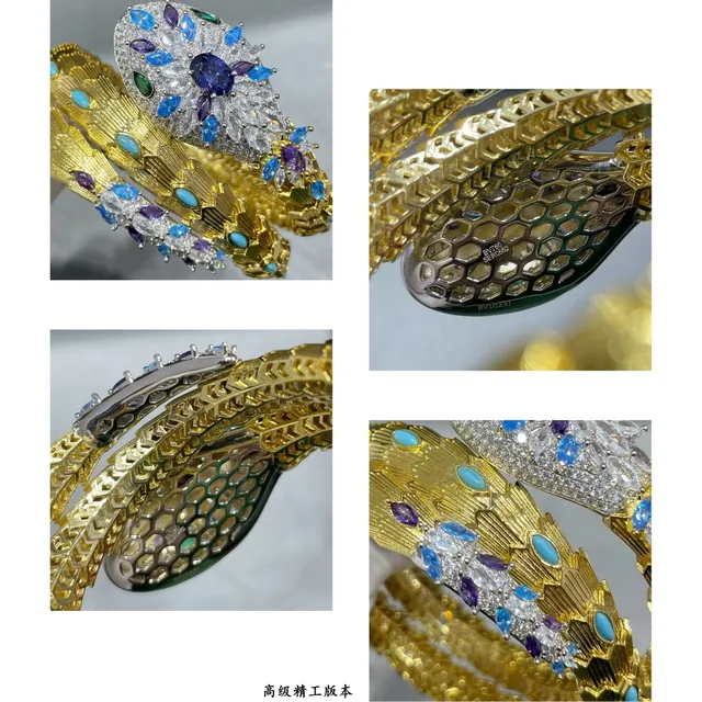 Multicolor Gemstone Serpent-Coil Bracelet 4