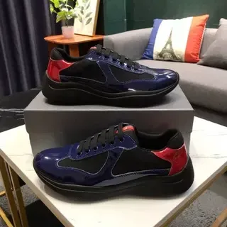 Tênis Lifestyle de Malla Patent Navy Blue e Vermelho