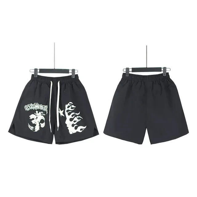Navy Graphic-Print Elastic-Waist Loose-Fit Shorts 4