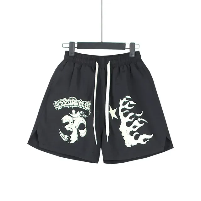 Navy Graphic-Print Elastic-Waist Loose-Fit Shorts 5