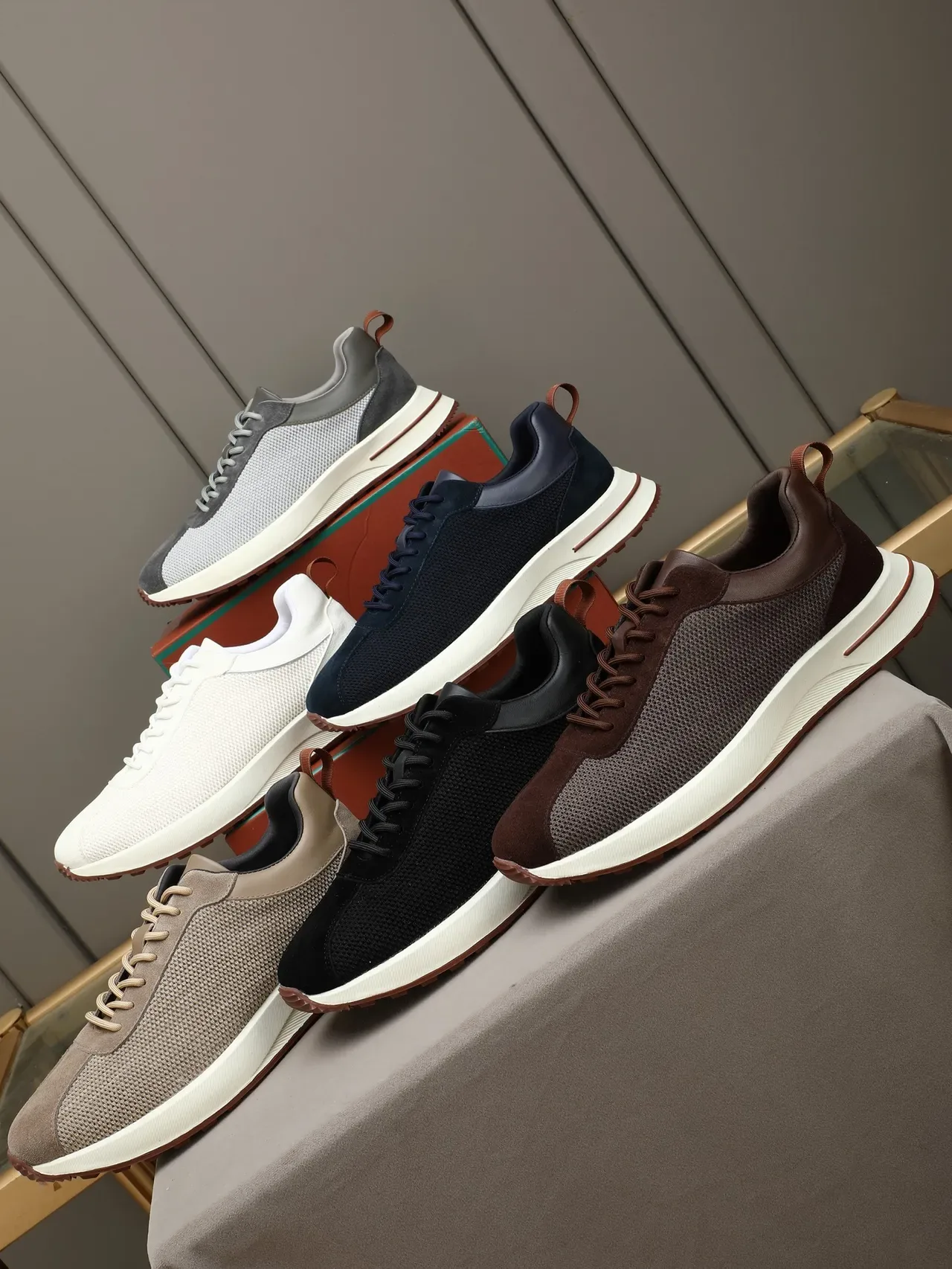 Navy Mesh and Suede Low-Top Lifestyle Sneaker 2