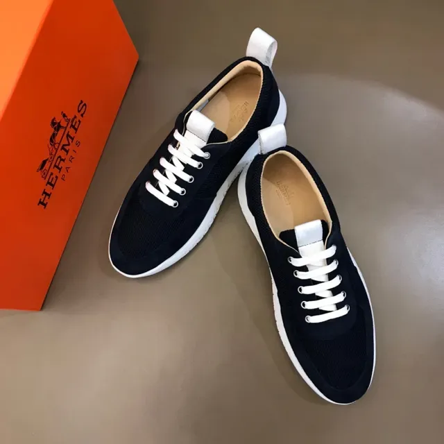 Navy Suede and Mesh Low-Top Lace-Up Sneaker 6
