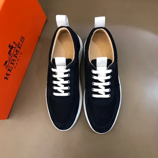 Navy Suede and Mesh Low-Top Lace-Up Sneaker 8