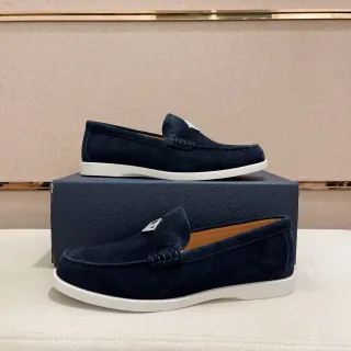 Loafer daim navy et blanc semelle contrastante