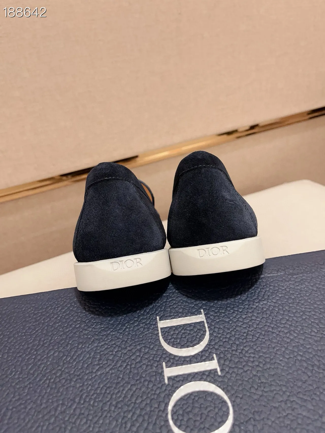 Navy White Suede Upper Contrast Sole Loafer 2