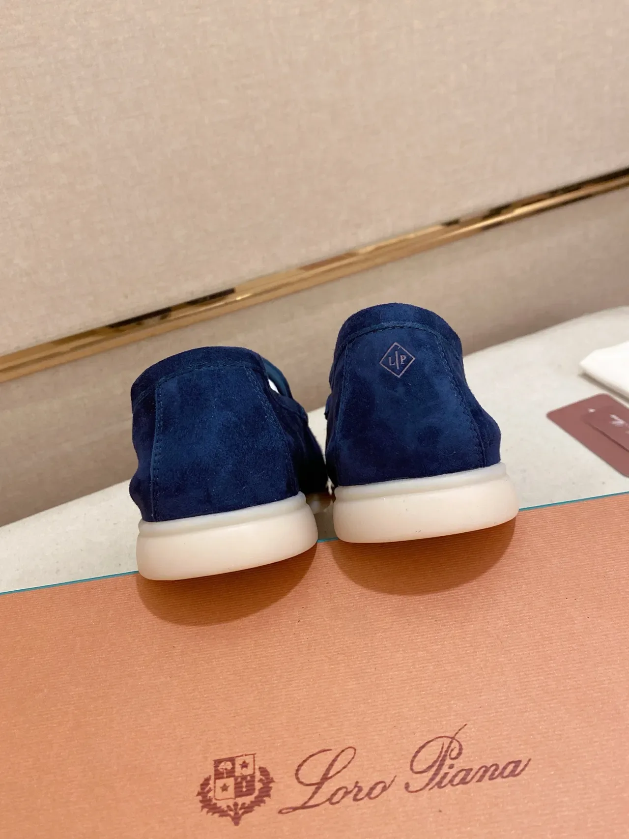Navy White Suede Upper Moc-Toe Detail Loafer 3