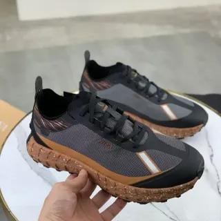 Norda Noir et Marron Minimaliste Maille Supérieure Semelle Rugged Speckled Outsole Chaussures de Course