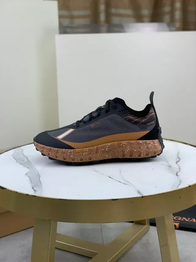 Norda Black Brown Minimalist Mesh Upper Rugged Speckled Outsole Running Shoes 5