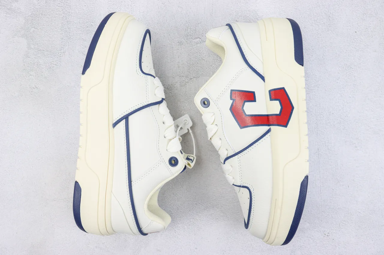 Off-White Cream and Navy 'C' Logo Platform Lifestyle Sneaker 2