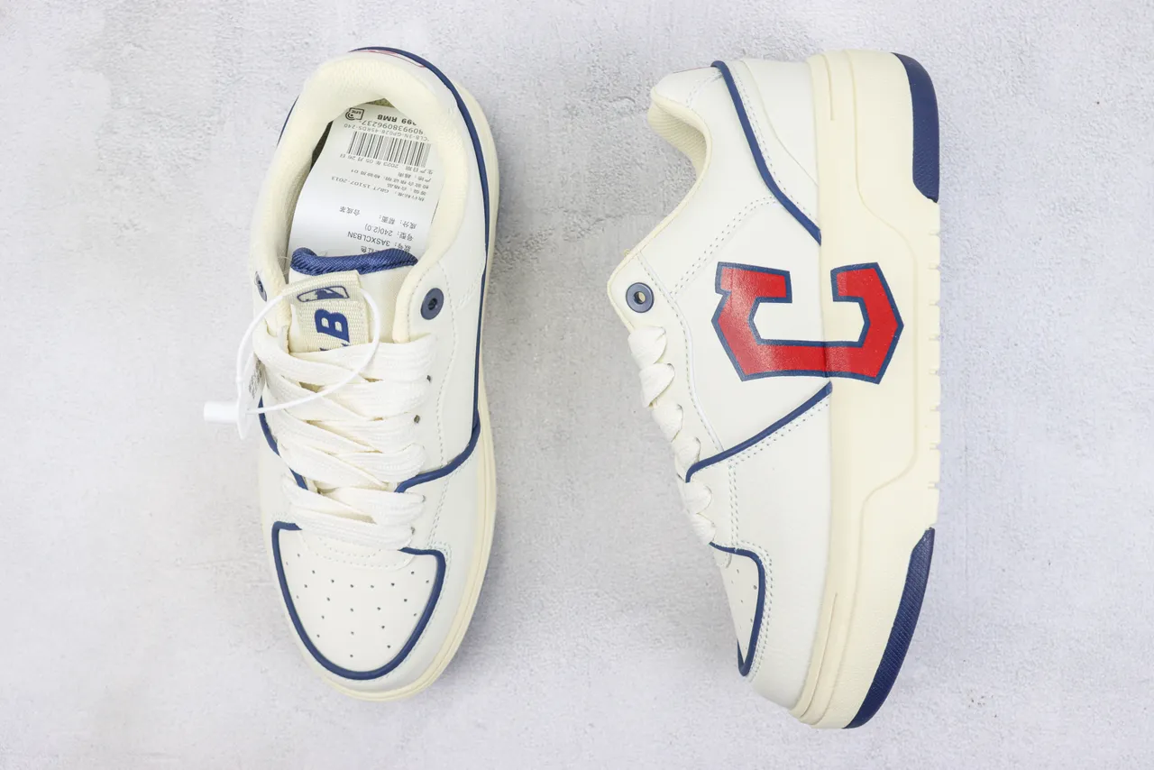 Off-White Cream and Navy 'C' Logo Platform Lifestyle Sneaker 3