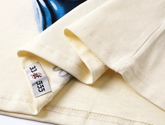 Off-White Cream Graphic Print Front-and-Back T-Shirt 4