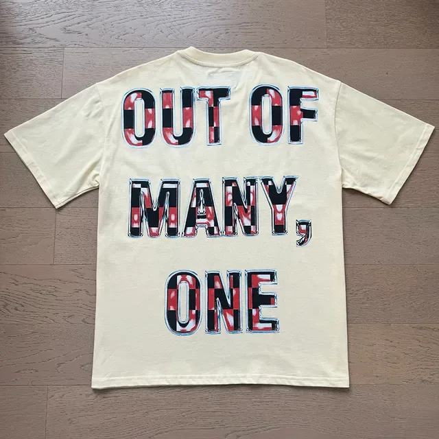 Off-White Cream Graphic Print Front-and-Back T-Shirt 8