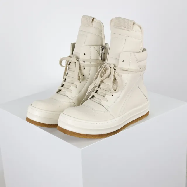 Off-White Cream High-Top Platform Sneakers 2