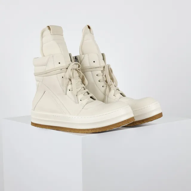 Off-White Cream High-Top Platform Sneakers 3