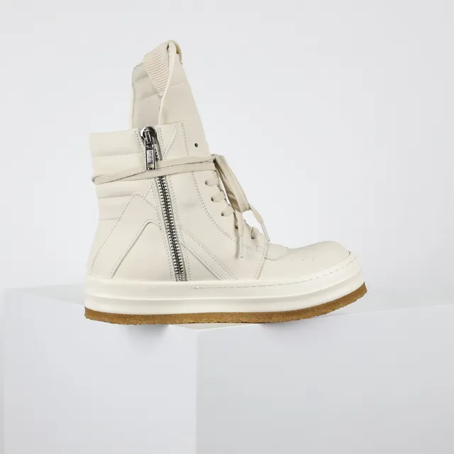 Off-White Cream High-Top Platform Sneakers 7