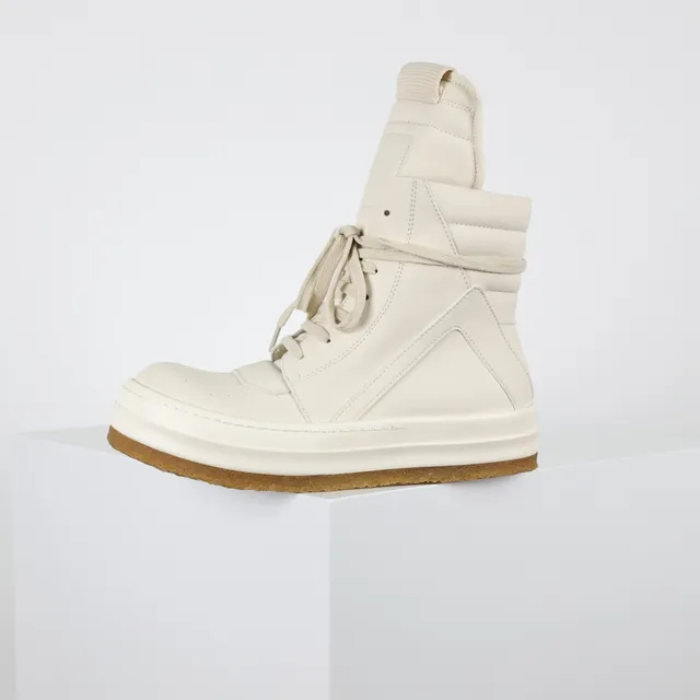 Off-White Cream High-Top Platform Sneakers 9