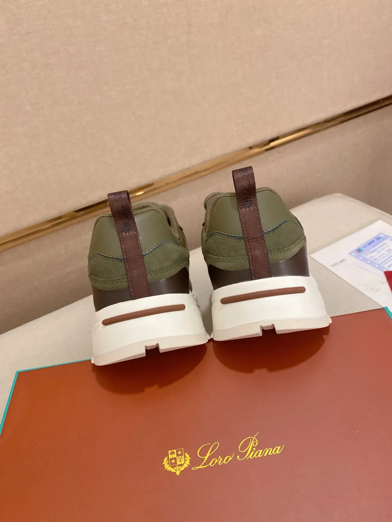 Olive Green Suede-Mesh Chunky Sole Lifestyle Sneaker 3