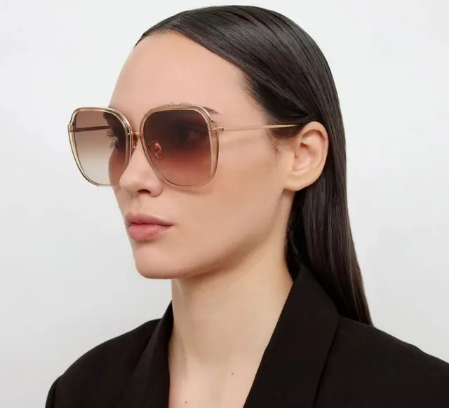 Oversized Geometric Black and Gold Sunglasses 2