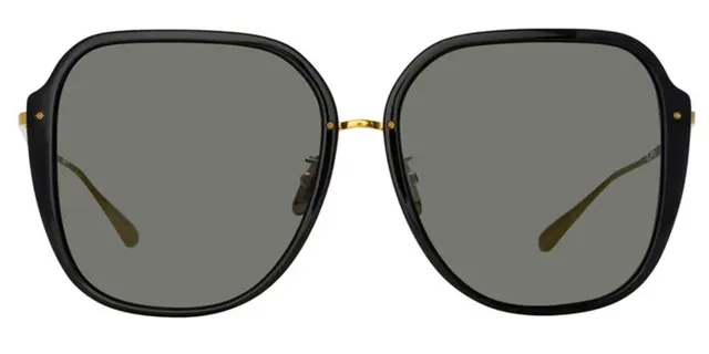 Oversized Geometric Black and Gold Sunglasses 6