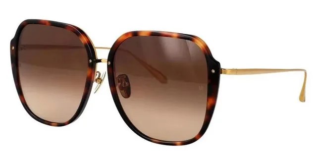 Oversized Geometric Black and Gold Sunglasses 9
