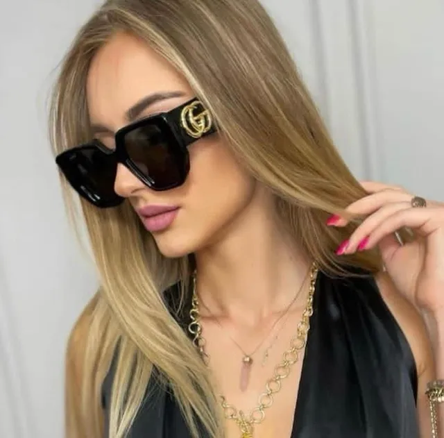 Oversized Geometric Black Frame Sunglasses 6