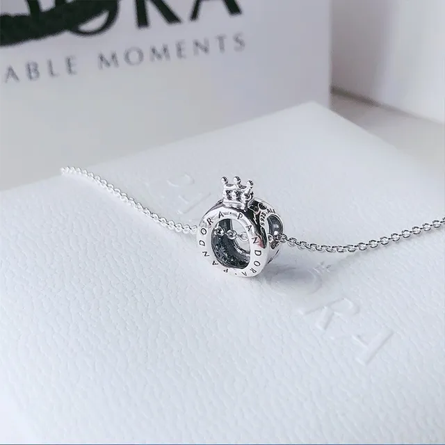 Pandora Open Circle Crown Pendant Necklace 3