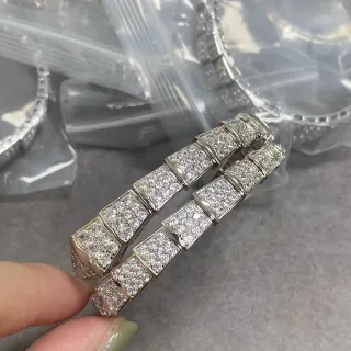 Pulseras de brazalete segmentadas con bisagra Pavé-Set