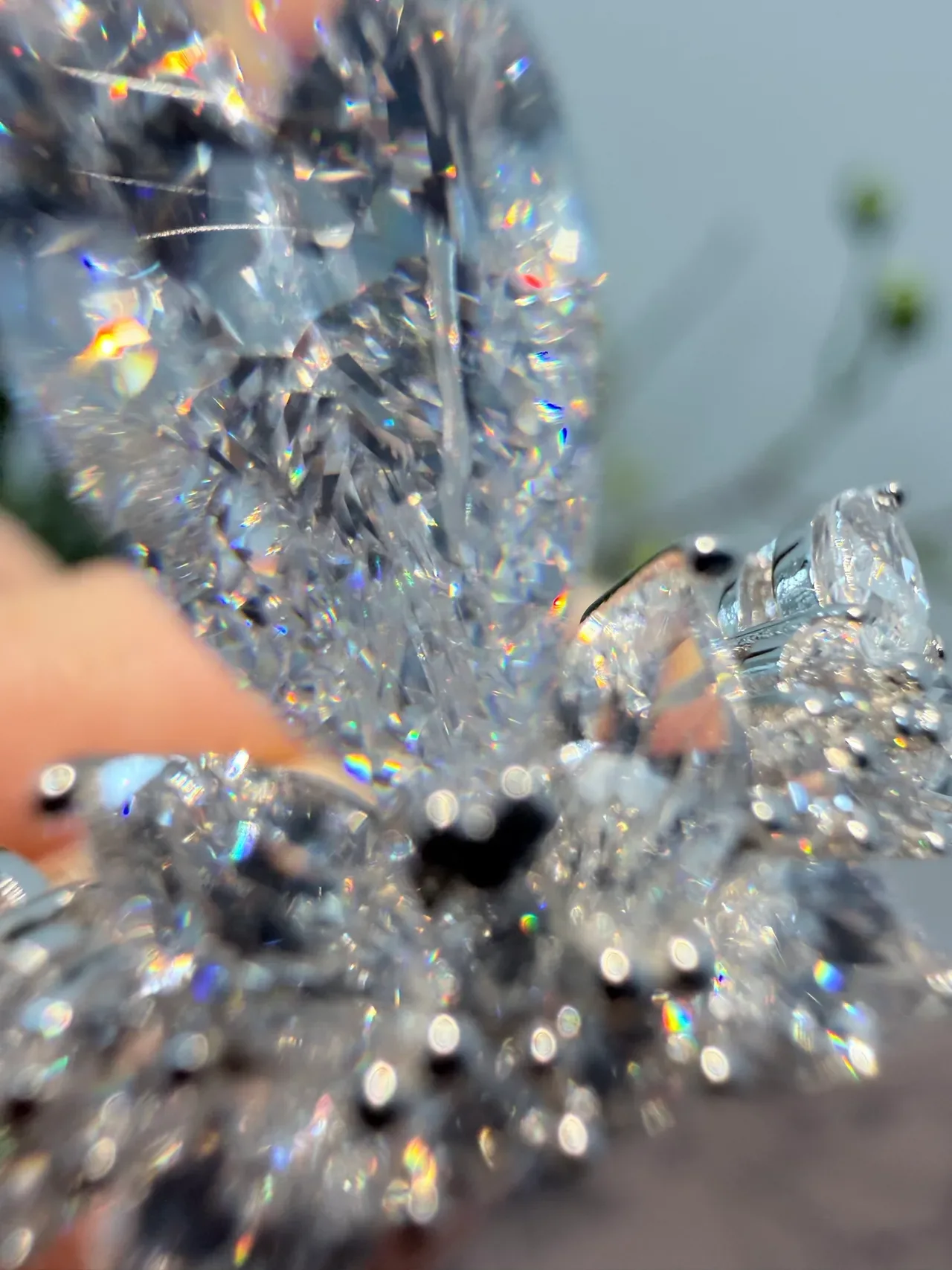 Pear-Cut and Marquise Cluster Floral Ring 8