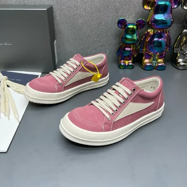 Pink and Beige Canvas Lifestyle Sneakers 3