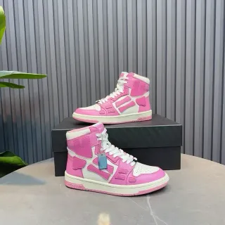 Tênis lifestyle rosa e branco de cano alto