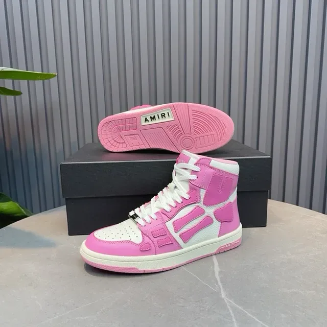 Pink and White High-Top Lifestyle Sneakers 2