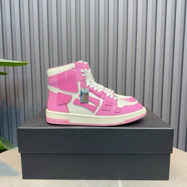 Pink and White High-Top Lifestyle Sneakers 3